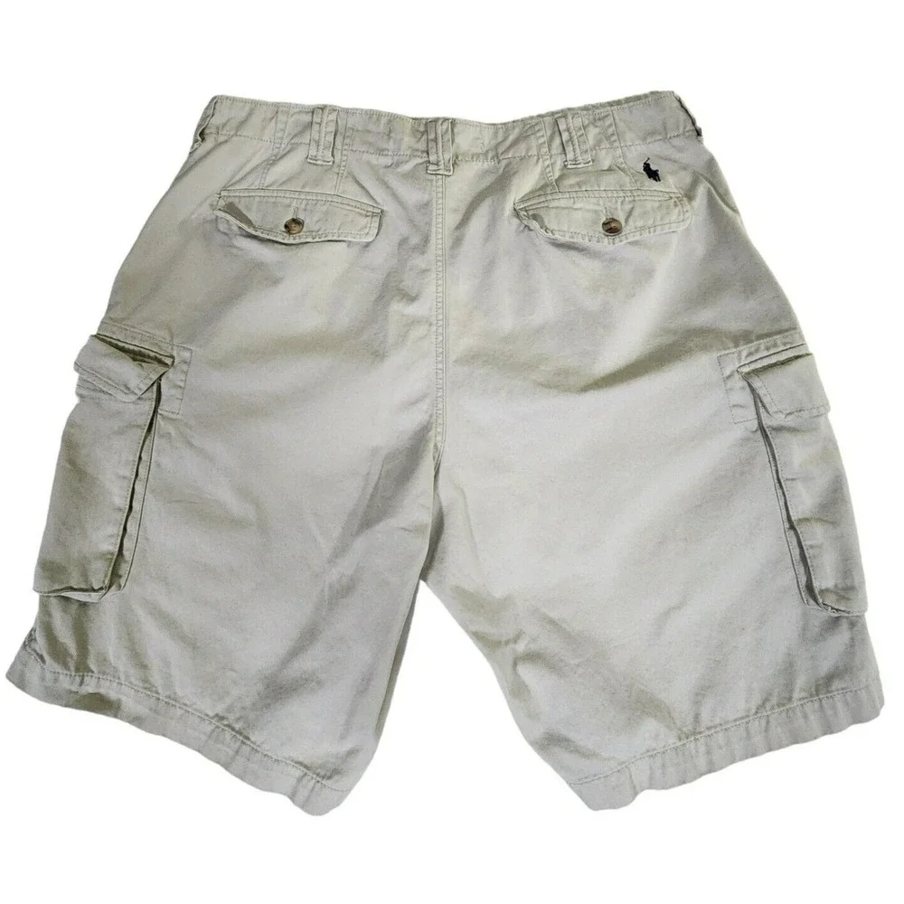 Polo Ralph Lauren Relaxed Fit Cargo Shorts Men's Size 36 Beige Cotton